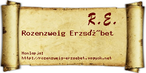 Rozenzweig Erzsébet névjegykártya